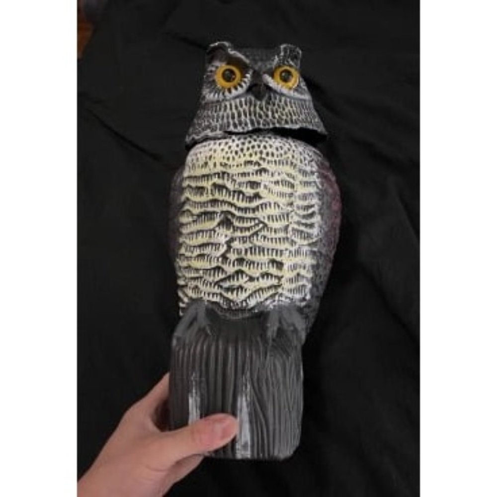 New Bird Owl to Frighten Birds,Fake Owl Statue Decoy,Plastic Owl Scarecrow